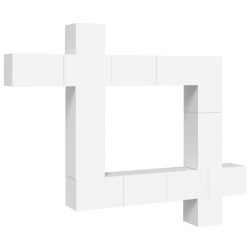 vidaXL Set Mobili Porta TV 9 pz Bianco in Legno Multistrato