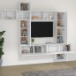 vidaXL Set Mobili Porta TV 9 pz Bianco in Legno Multistrato vidaXL Set Mobili Porta TV 9 pz Bianco in Legno Multistrato
