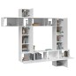 vidaXL Set Mobili Porta TV 9 pz Bianco in Legno Multistrato vidaXL Set Mobili Porta TV 9 pz Bianco in Legno Multistrato