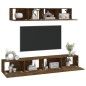vidaXL Set di Mobili Porta TV 4 pz Rovere Fumo in Legno Multistrato