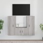 vidaXL Set Mobili Porta TV 3 pz Grigio Sonoma in Legno Multistrato vidaXL Set Mobili Porta TV 3 pz Grigio Sonoma in Legno Multistrato