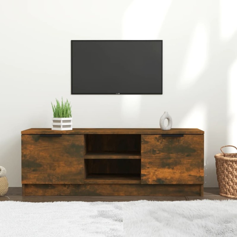 vidaXL Mobile TV Rovere Fumo 102x35x36,5 cm in Legno Multistrato