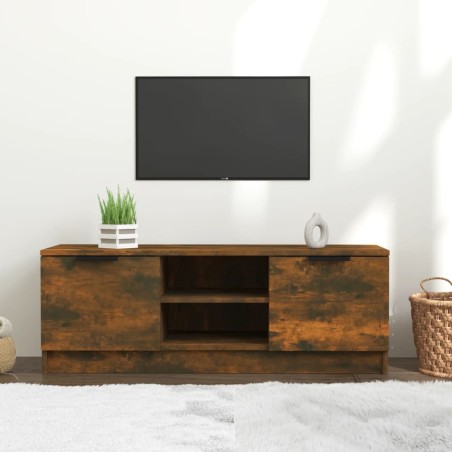 vidaXL Mobile TV Rovere Fumo 102x35x36,5 cm in Legno Multistrato