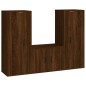 vidaXL Set Mobili Porta TV 3 pz Rovere Marrone in Legno Multistrato vidaXL Set Mobili Porta TV 3 pz Rovere Marrone in Legno Multistrato