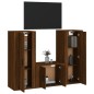 vidaXL Set Mobili Porta TV 3 pz Rovere Marrone in Legno Multistrato vidaXL Set Mobili Porta TV 3 pz Rovere Marrone in Legno Multistrato