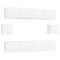 vidaXL Set di Mobili Porta TV 6 pz Bianco in Legno Multistrato vidaXL Set di Mobili Porta TV 6 pz Bianco in Legno Multistrato