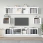 vidaXL Set di Mobili Porta TV 6 pz Bianco in Legno Multistrato vidaXL Set di Mobili Porta TV 6 pz Bianco in Legno Multistrato