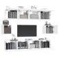 vidaXL Set di Mobili Porta TV 6 pz Bianco in Legno Multistrato vidaXL Set di Mobili Porta TV 6 pz Bianco in Legno Multistrato