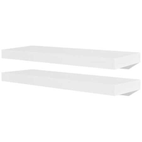 2 Mensole per pareti Bianche MDF per Libri/DVD