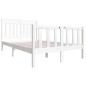 vidaXL Giroletto Bianco in Legno Massello 120x190 cm 4FT Small Double vidaXL Giroletto Bianco in Legno Massello 120x190 cm 4FT Small Double