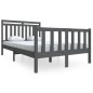 vidaXL Giroletto Grigio in Legno Massello 120x190 cm 4FT Small Double