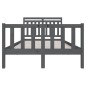 vidaXL Giroletto Grigio in Legno Massello 120x190 cm 4FT Small Double