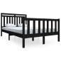 vidaXL Giroletto Nero in Legno Massello 120x190 cm 4FT Small Double