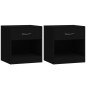vidaXL Comodini 2 pz con Cassetto Neri vidaXL Comodini 2 pz con Cassetto Neri