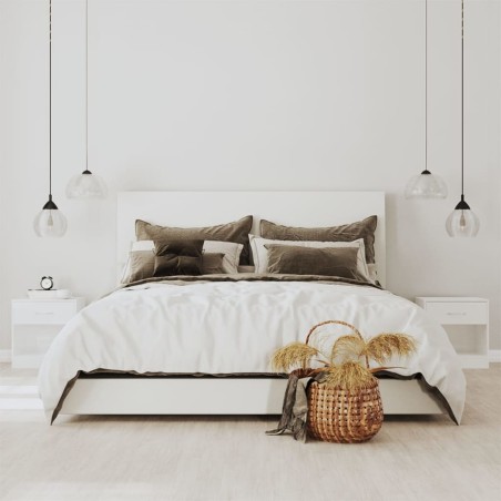 vidaXL Comodini 2 pz con Cassetto in Bianco Lucido