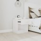 vidaXL Comodini 2 pz con Cassetto in Bianco Lucido vidaXL Comodini 2 pz con Cassetto in Bianco Lucido