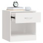 vidaXL Comodini 2 pz con Cassetto in Bianco Lucido vidaXL Comodini 2 pz con Cassetto in Bianco Lucido