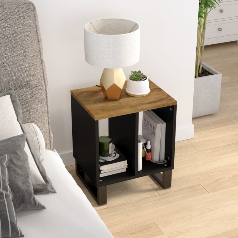 vidaXL Tavolino 40x31x46 cm Legno Massello Mango e Legno Multistrato vidaXL Tavolino 40x31x46 cm Legno Massello Mango e Legno Multistrato