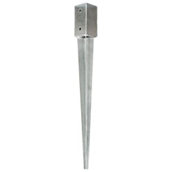 Picchetti di Terra 6 pz Argento 7x7x75 cm in Acciaio Zincato
