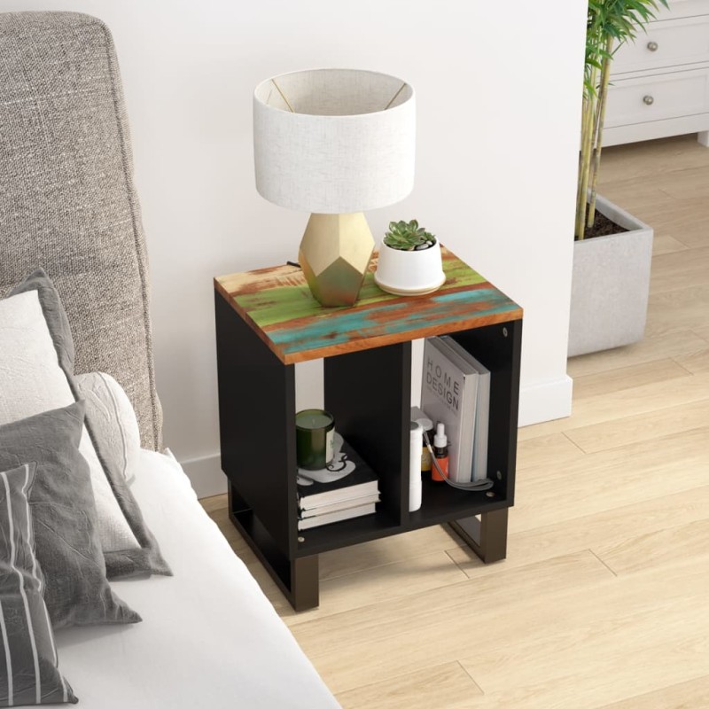 vidaXL Tavolino 40x31x46 cm Legno Massello Recupero e Multistrato vidaXL Tavolino 40x31x46 cm Legno Massello Recupero e Multistrato