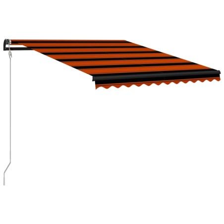 Tenda da Sole Retrattile Sensore LED 350x250 cm Arancio Marrone