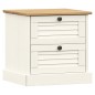 vidaXL Comodino VIGO Bianco 42x35x40 cm in Legno Massello di Pino