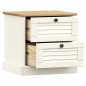 vidaXL Comodino VIGO Bianco 42x35x40 cm in Legno Massello di Pino