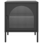 vidaXL Comodino Nero 50x35x60 cm Vetro e Acciaio