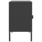 vidaXL Comodino Nero 50x35x60 cm Vetro e Acciaio