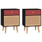 vidaXL Comodini 2 pz Neri 40x30x55 cm in Legno Multistrato vidaXL Comodini 2 pz Neri 40x30x55 cm in Legno Multistrato