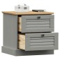 vidaXL Comodino VIGO Grigio 42x35x40 cm in Legno Massello di Pino