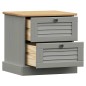 vidaXL Comodino VIGO Grigio 42x35x40 cm in Legno Massello di Pino