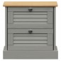 vidaXL Comodino VIGO Grigio 42x35x40 cm in Legno Massello di Pino