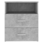 vidaXL Comodino Grigio Cemento 50x32x60 cm vidaXL Comodino Grigio Cemento 50x32x60 cm