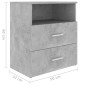 vidaXL Comodino Grigio Cemento 50x32x60 cm vidaXL Comodino Grigio Cemento 50x32x60 cm