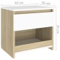 vidaXL Comodini 2 pz Bianco e Rovere Sonoma 40x30x39 cm in Truciolato vidaXL Comodini 2 pz Bianco e Rovere Sonoma 40x30x39 cm in Truciolato