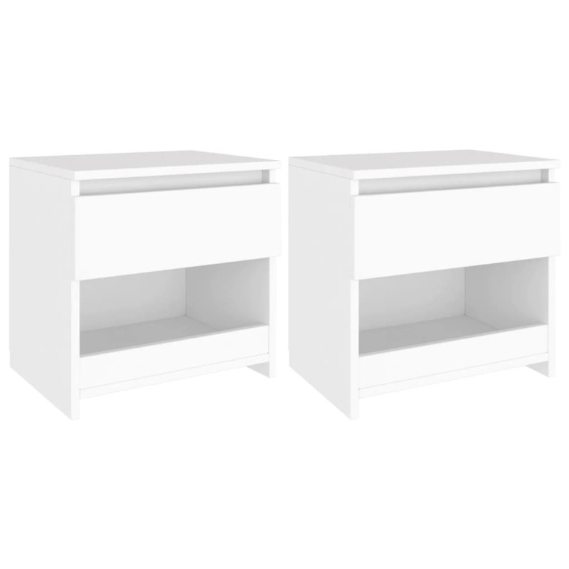vidaXL Comodini 2 pz Bianco 40x30x39 cm in Legno Ingegnerizzato vidaXL Comodini 2 pz Bianco 40x30x39 cm in Legno Ingegnerizzato