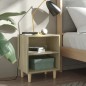 vidaXL Comodino con Gambe in Legno Massello Rovere Sonoma 40x35x50cm vidaXL Comodino con Gambe in Legno Massello Rovere Sonoma 40x35x50cm