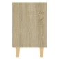 vidaXL Comodino con Gambe in Legno Massello Rovere Sonoma 40x35x50cm vidaXL Comodino con Gambe in Legno Massello Rovere Sonoma 40x35x50cm