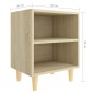 vidaXL Comodino con Gambe in Legno Massello Rovere Sonoma 40x35x50cm vidaXL Comodino con Gambe in Legno Massello Rovere Sonoma 40x35x50cm
