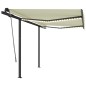 vidaXL Tenda da Sole Retrattile Manuale con LED 3,5x2,5 m Crema vidaXL Tenda da Sole Retrattile Manuale con LED 3,5x2,5 m Crema