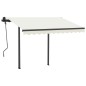 vidaXL Tenda da Sole Retrattile Manuale con LED 3,5x2,5 m Crema vidaXL Tenda da Sole Retrattile Manuale con LED 3,5x2,5 m Crema
