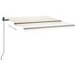vidaXL Tenda da Sole Retrattile Manuale con LED 3,5x2,5 m Crema vidaXL Tenda da Sole Retrattile Manuale con LED 3,5x2,5 m Crema