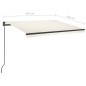 vidaXL Tenda da Sole Retrattile Manuale con LED 3,5x2,5 m Crema vidaXL Tenda da Sole Retrattile Manuale con LED 3,5x2,5 m Crema