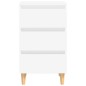vidaXL Comodino con Gambe in Legno Massello Bianco 40x35x69 cm