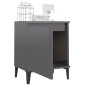 vidaXL Comodini con Gambe in Metallo 2 pz Grigio Lucido 40x30x50 cm vidaXL Comodini con Gambe in Metallo 2 pz Grigio Lucido 40x30x50 cm