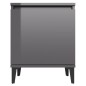 vidaXL Comodini con Gambe in Metallo 2 pz Grigio Lucido 40x30x50 cm vidaXL Comodini con Gambe in Metallo 2 pz Grigio Lucido 40x30x50 cm
