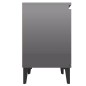 vidaXL Comodini con Gambe in Metallo 2 pz Grigio Lucido 40x30x50 cm vidaXL Comodini con Gambe in Metallo 2 pz Grigio Lucido 40x30x50 cm