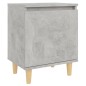 vidaXL Comodino con Gambe in Legno Massello Grigio Cemento 40x30x50 cm vidaXL Comodino con Gambe in Legno Massello Grigio Cemento 40x30x50 cm