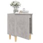 vidaXL Comodino con Gambe in Legno Massello Grigio Cemento 40x30x50 cm vidaXL Comodino con Gambe in Legno Massello Grigio Cemento 40x30x50 cm